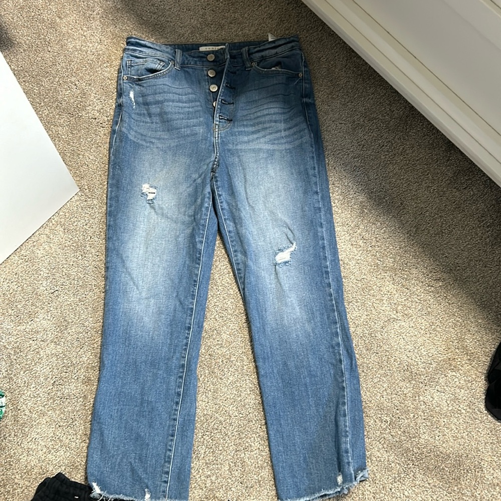 Eunina ultra high rise straight crop jeans size:6